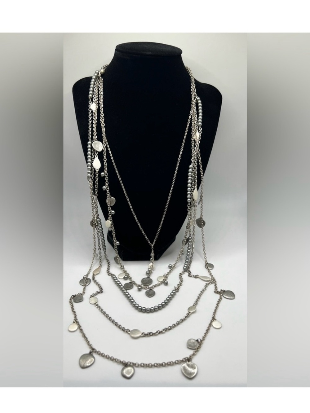 Premier Designs Layered Silver Charm Necklace